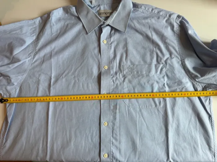 Chemise bleu vintage  en bon état taille 46 armorial - photo numéro 13