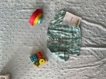 blouse manches longues bleu à motifs du pareil au même 6 mois 