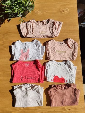 Lot de 7 tee shirts Kiabi Obaïbi 3 mois 🌸