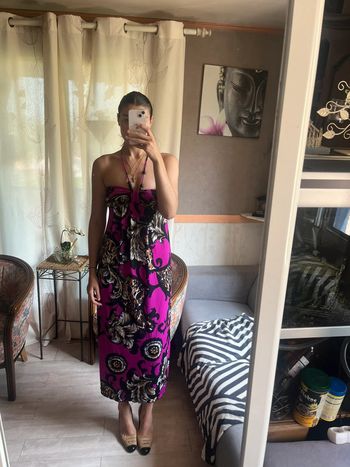 Robe bustier champêtre country western bohème dos nu