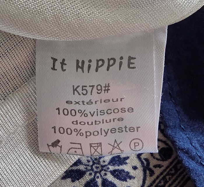It Hippie Jupe courte bohème bleue et blanche - Taille S/M - photo numéro 7