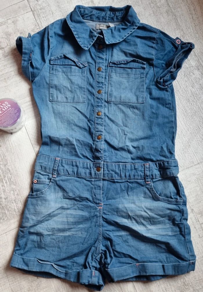 Combishort en jean 8 ans fille