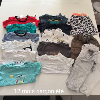 Lot vêtements été garçon 12 mois