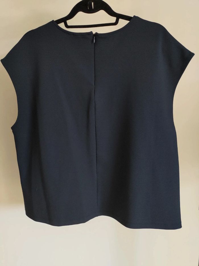H&M blouse manches courtes marine XL - photo numéro 3