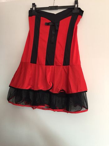 Robe sans bretelles rouge/noir