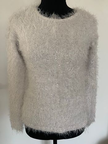 Pull blanc à paillettes taille 14 ans 