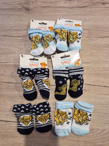 Lot de chaussettes Le roi lion, Disney, 0-6 mois.