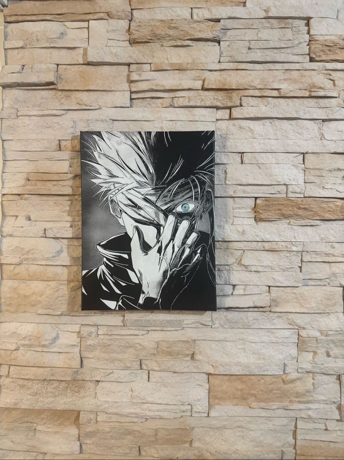 Tableau Gojo Satoru de Jujutsu Kaisen en toile 30x40cm – déco manga intense - photo numéro 2