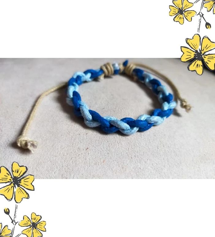 Bracelet tressé bleu – style bohème - photo numéro 6