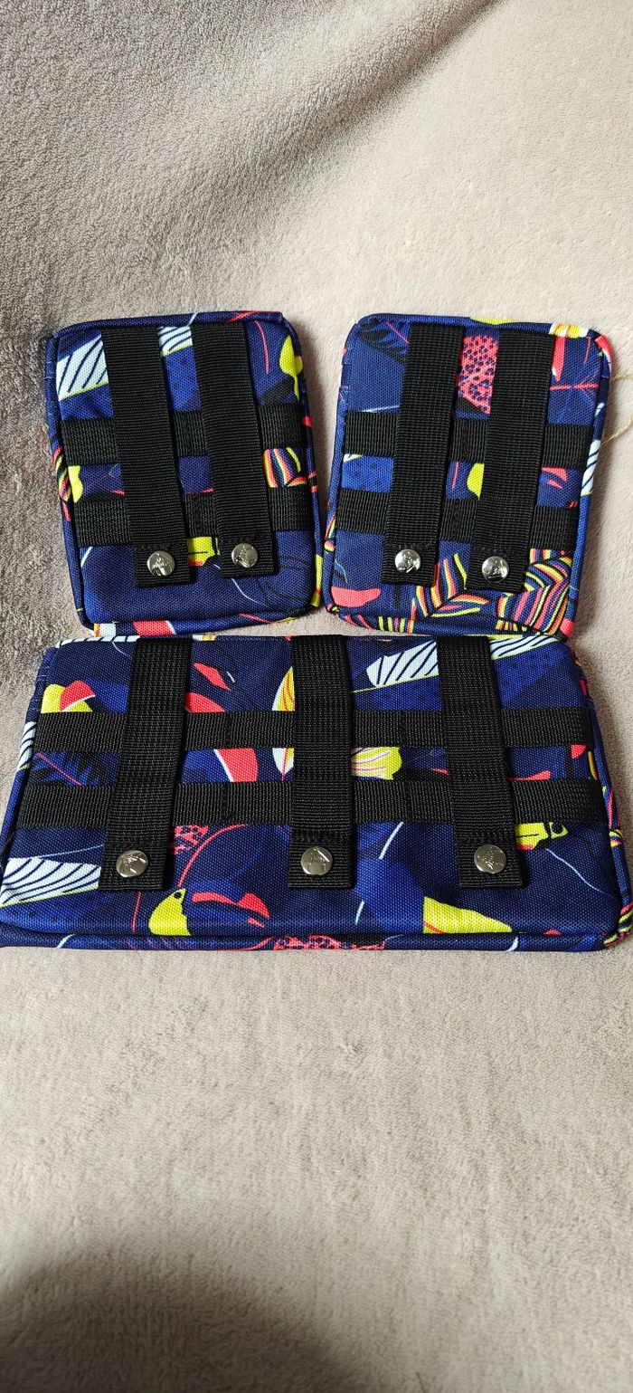 Lot de 3 pochettes cabaïa bleu violine jaune - photo numéro 4