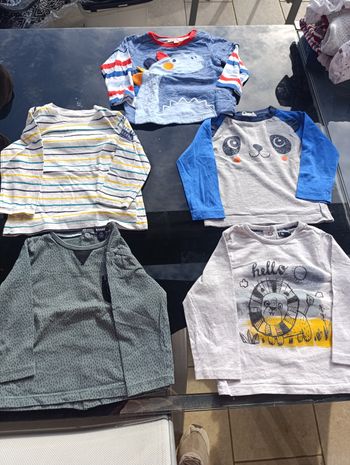 Lots de 5 tee shirts manches longues 12 mois