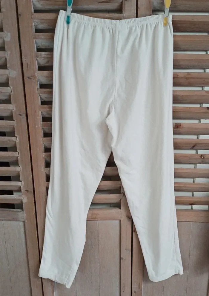Pantalon de pyjama polaire nuit femme crème taille 36/38 - photo numéro 3