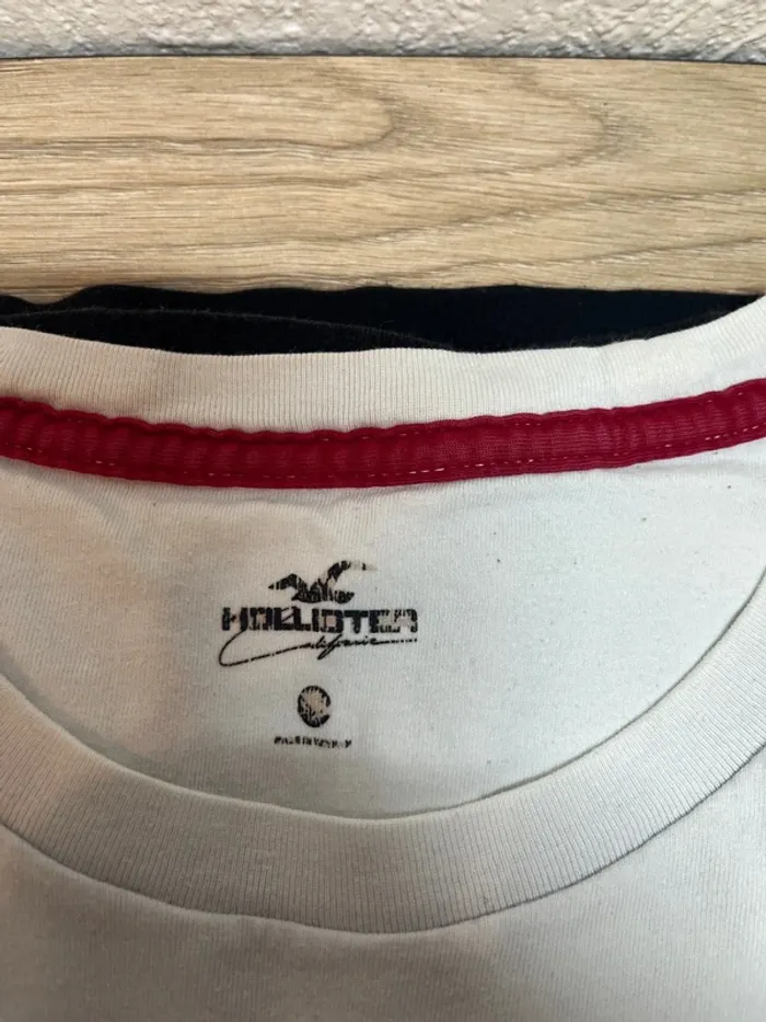 T-shirt Hollister - couleur noir et blanc - taille M - photo numéro 2