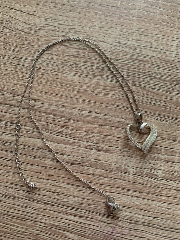 Chaîne et pendentif coeur en argent - photo numéro 4