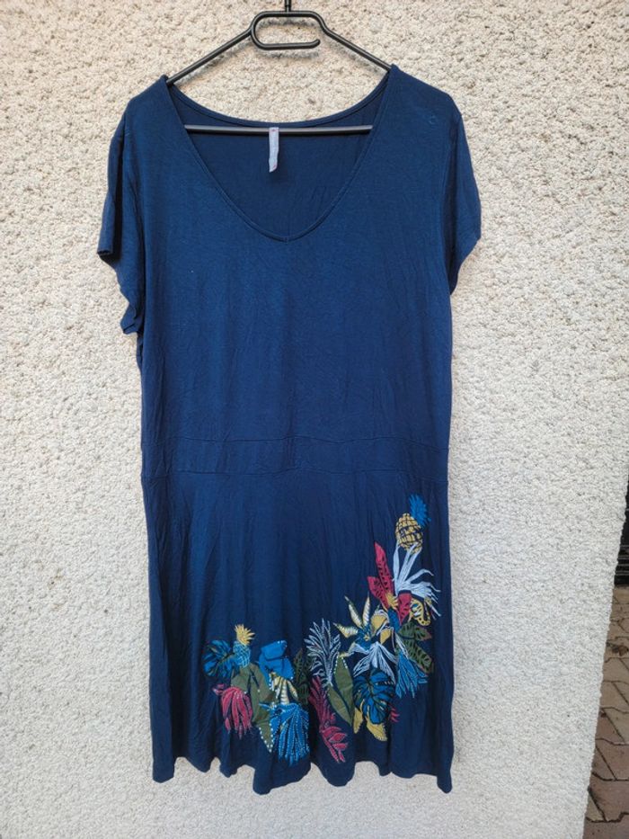 Robe tunique à motif imprimé fleuri été