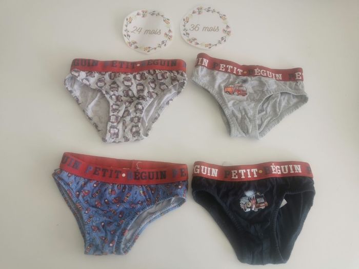 Lot de 4 slips petit beguin 2/3ans thème pompier