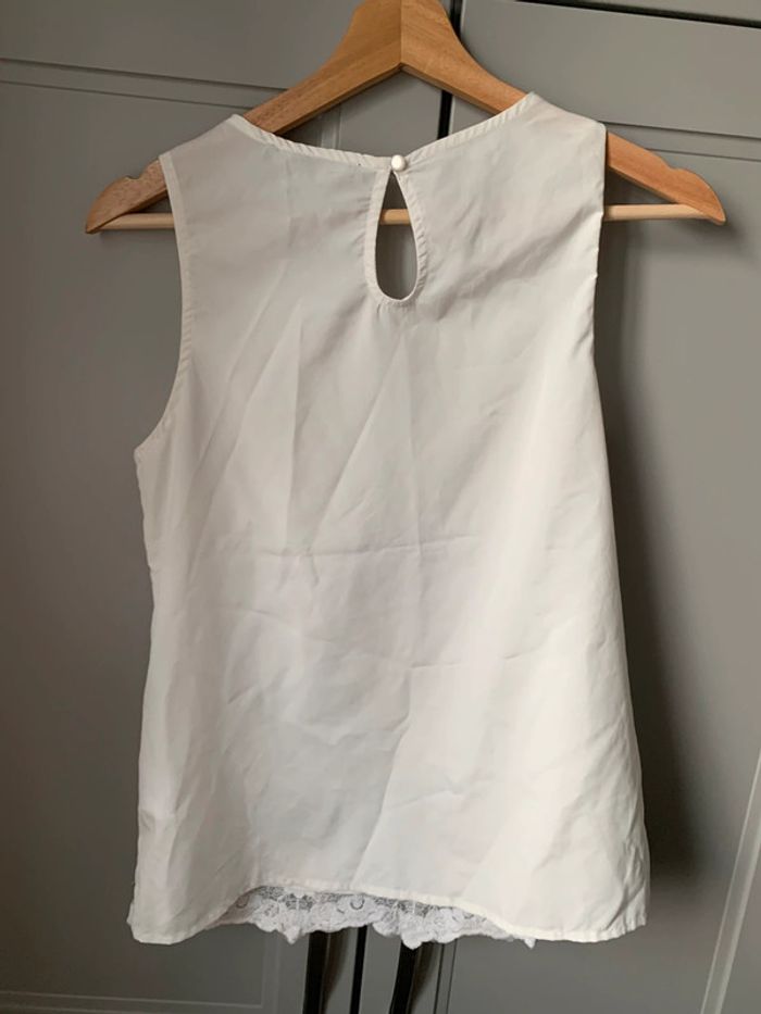 Débardeur blouse blanc broderie - photo numéro 4