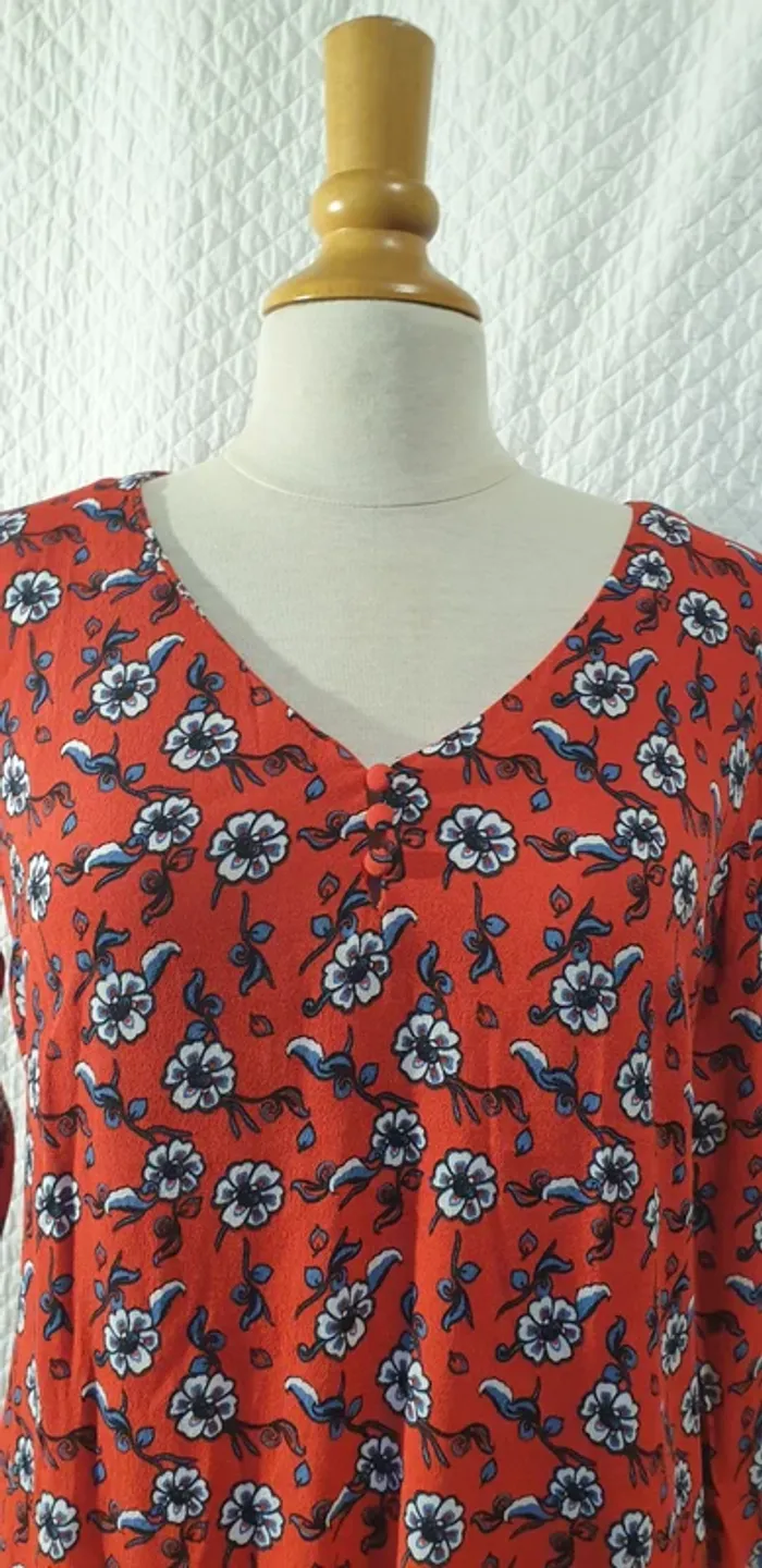 Tunique multicolore motifs fleurs DDP - photo numéro 5