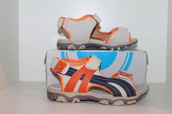 petite sandales nus pieds orange et marron 29