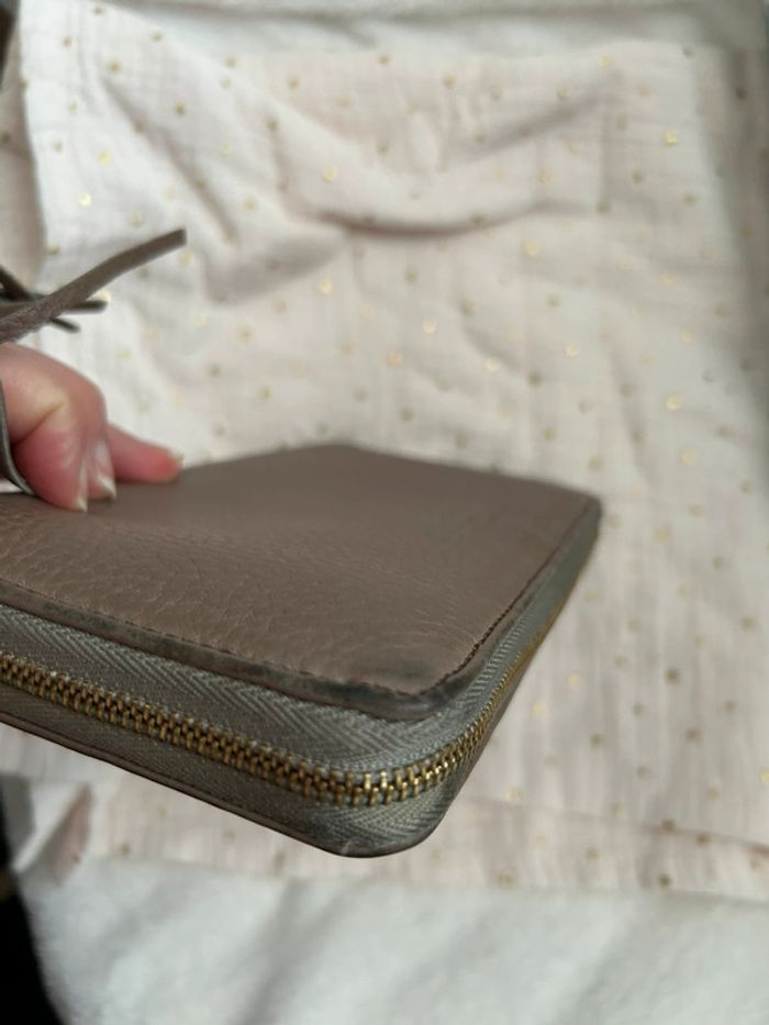 Compagnon Lancel en cuir taupe portefeuille - photo numéro 9
