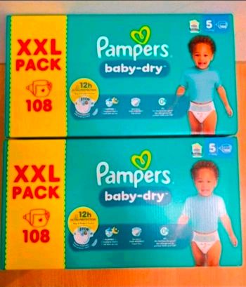 🍼 Pampers Baby-Dry – Taille 5 (11–16 kg) – Lot 2x108 couches – Neuf