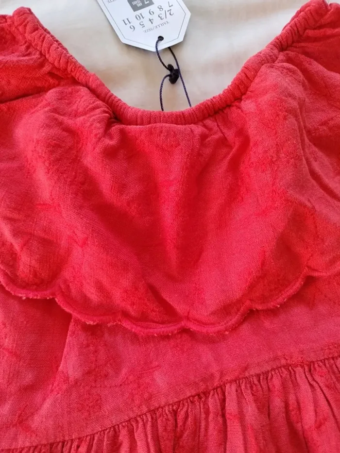 Robe en lin "Une excursion dans le Roussillon" 7 ans neuve étiquetée - photo numéro 2