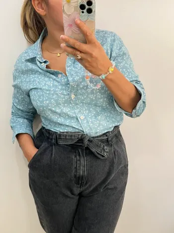 Chemise En Jean imprimée fleurs Uniqlo