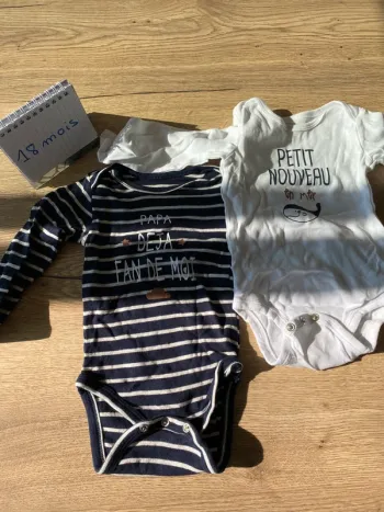 Lot bodies 18 mois gemo