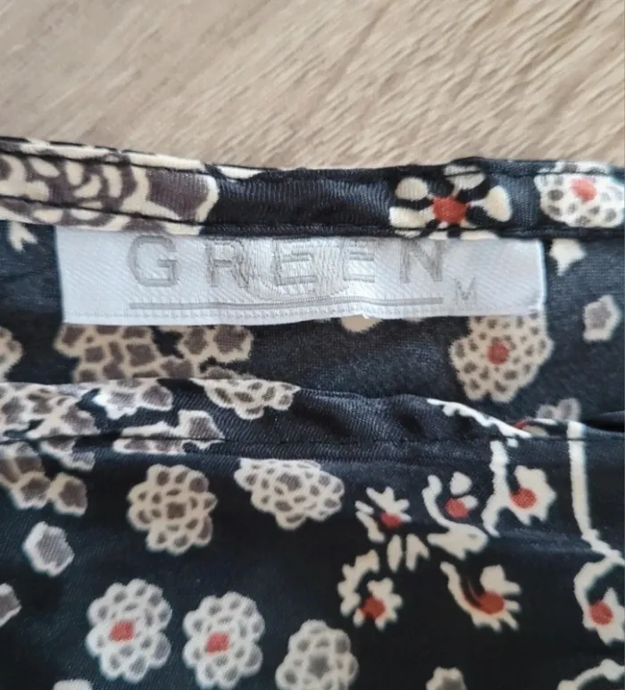 Débardeur fleuri noir, blanc et corail Green Taille 38 - photo numéro 9