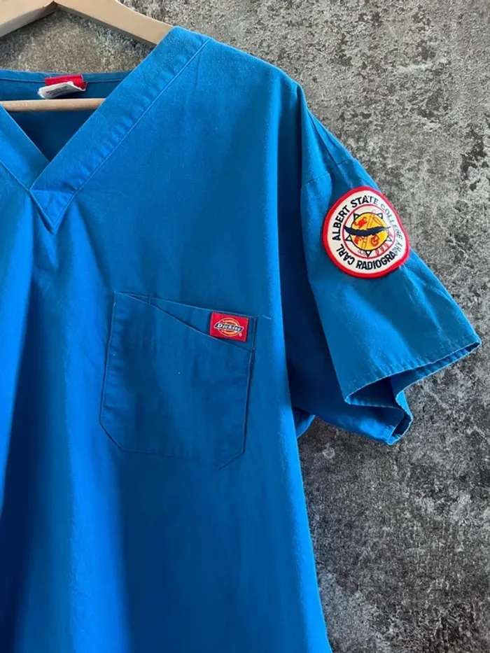 Haut blouse médicale bleue homme Dickies taille M Blusa hombre Casacca medica uomo Herren Kasack - photo numéro 2