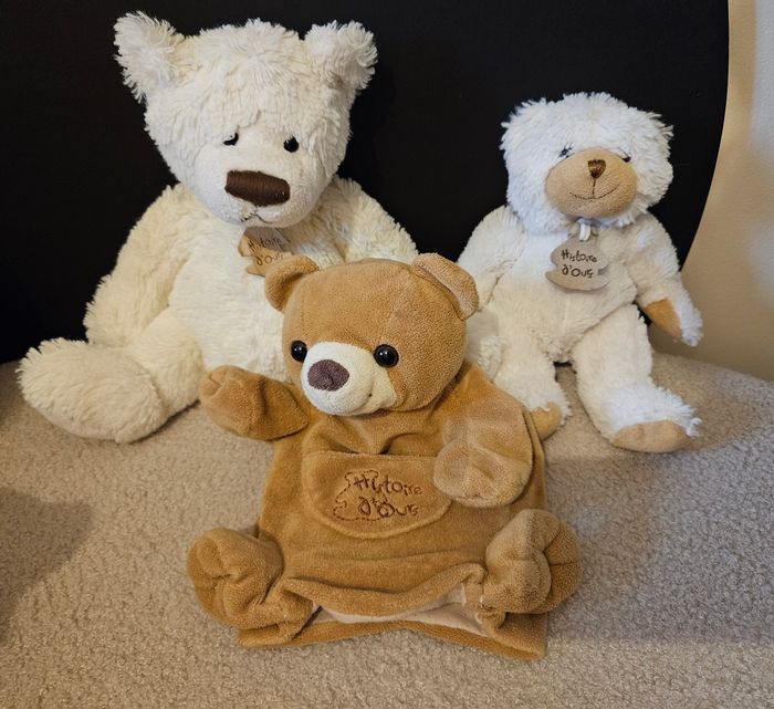 Lot de 3 peluches Histoire d'ours