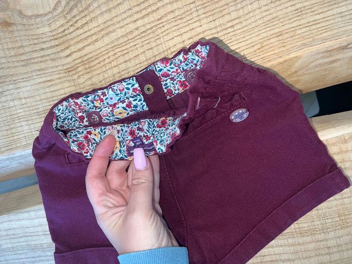Short prune violet sergent major taille 5 ans Liberty fleurs fille - photo numéro 3