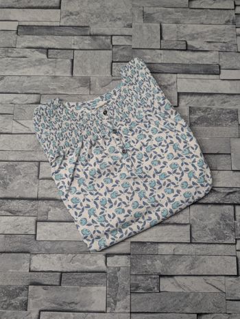 Top fleuri bleu smocké Vertbaudet - 12 ans (150 cm)