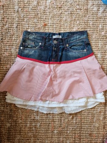 Jupe jean multi matière originale