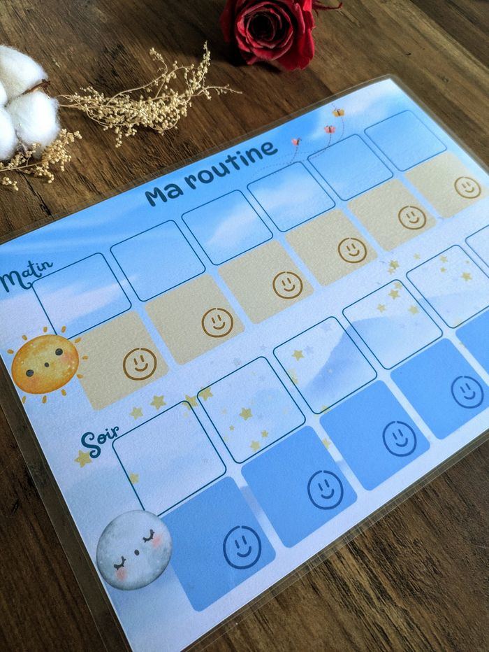 Routine visuelle enfant soleil et lune - tableau plastifié - photo numéro 2