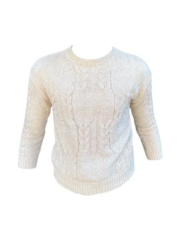 Pull en laine Poof Girl beige enfant Taille 10-12 ans Neuf