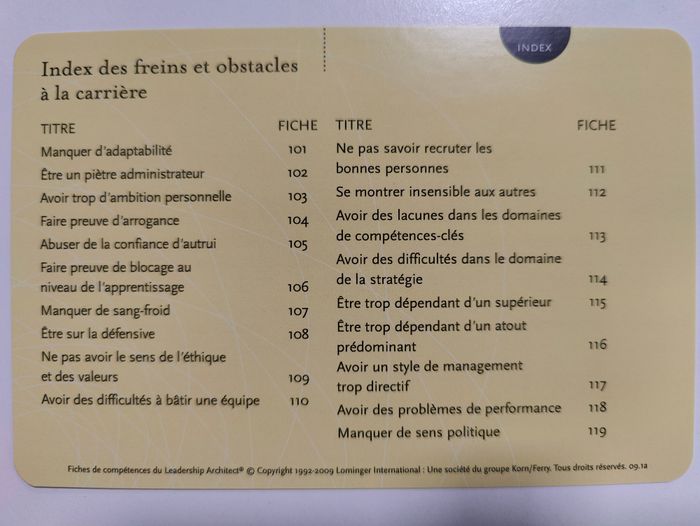 Jeu de fiches Leadership Architect Sort Cards (développement perso et performances pro) - photo numéro 7