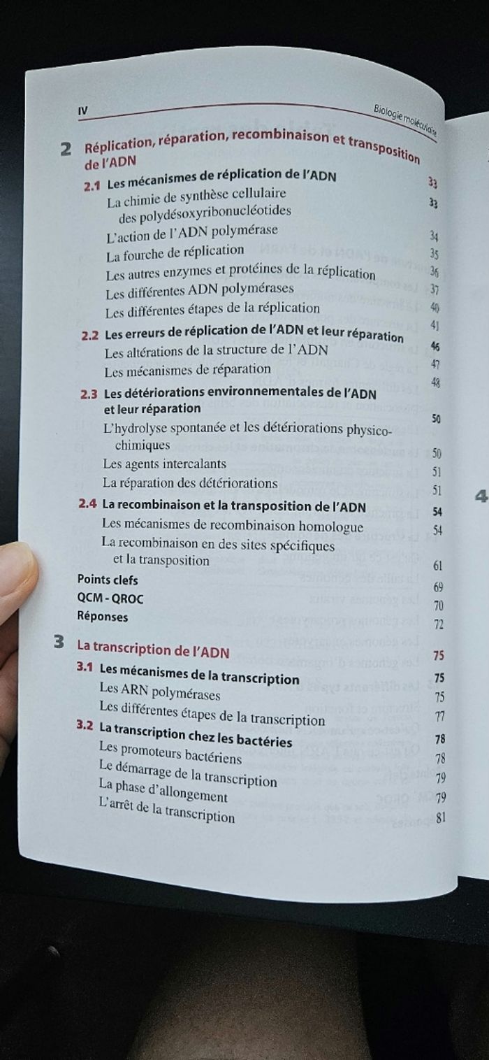 Manuel Biologie moléculaire - Cours + QCM + QROC - Licence/Prépa/Master - photo numéro 4