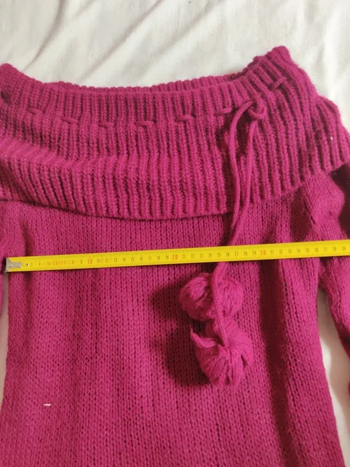 Pull col large fushia H&K taille 42 - photo numéro 7