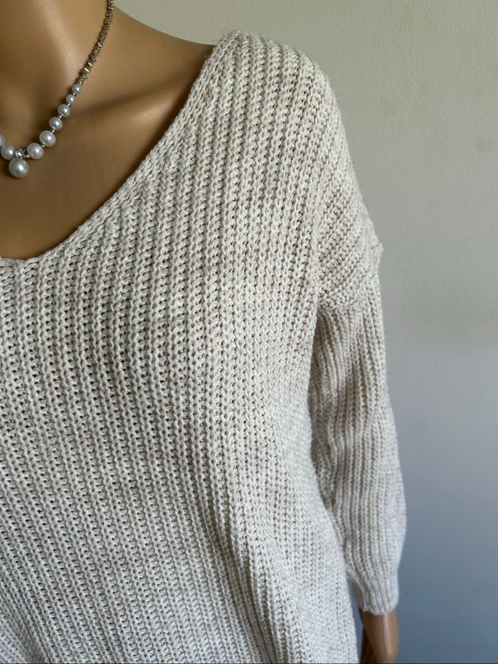 Pull beige à manches longues taille 2 TBE - photo numéro 4