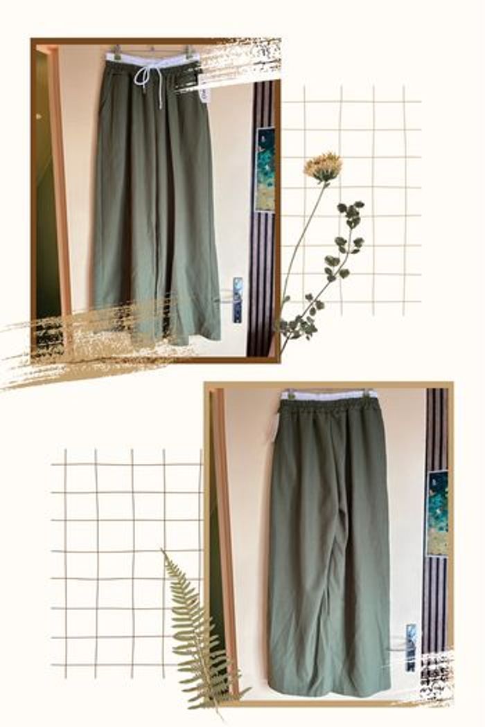 Pantalon fluide kaki