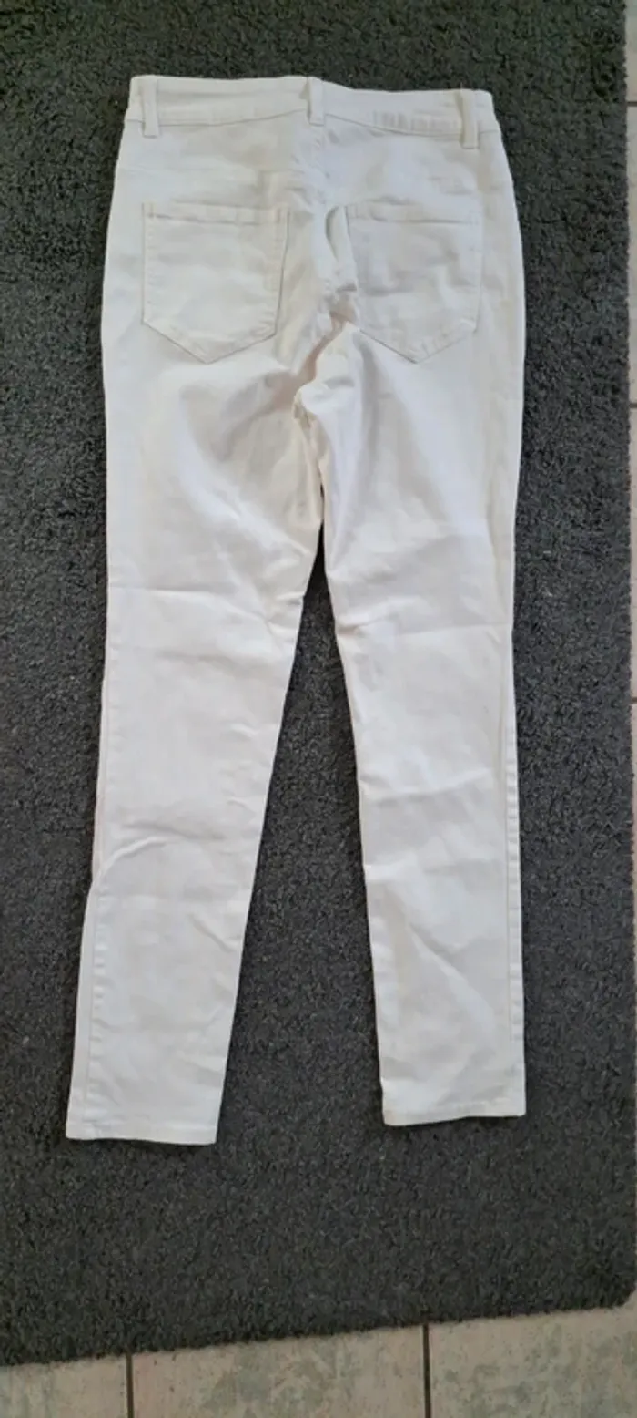 Jeans blanc C&A, Taille 40 - photo numéro 6