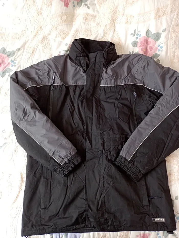 Blouson veste noir et gris homme
