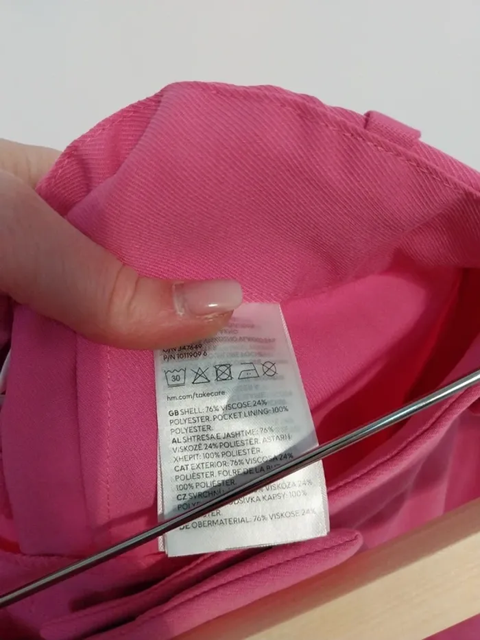 Pantalon à jambes larges rose H&M 36 - photo numéro 4