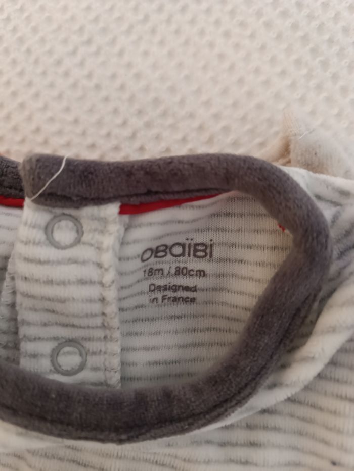 Lot 3 sweats velours taille 80 - photo numéro 2