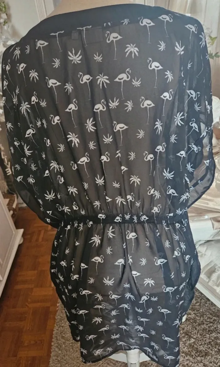 Robe de plage noire/blanc motifs flamands Blue Motion Taille M Neuve - photo numéro 5