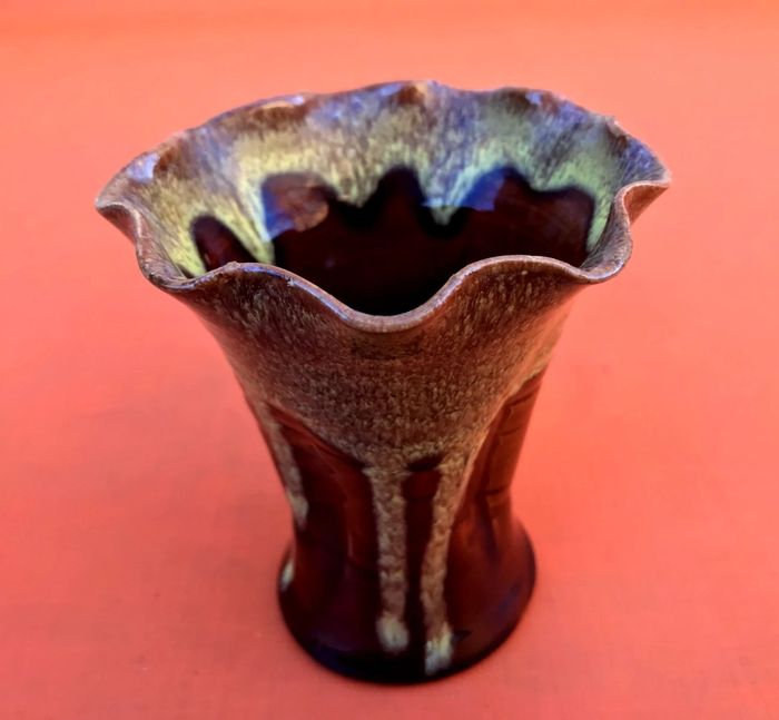 Années 1950 Vase Cornet style Vallauris Céramique émaillée - photo numéro 6