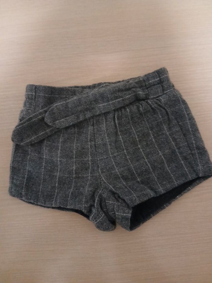 Short d hiver bebe en coton taille 3 mois a rayures  couleur gris - photo numéro 4