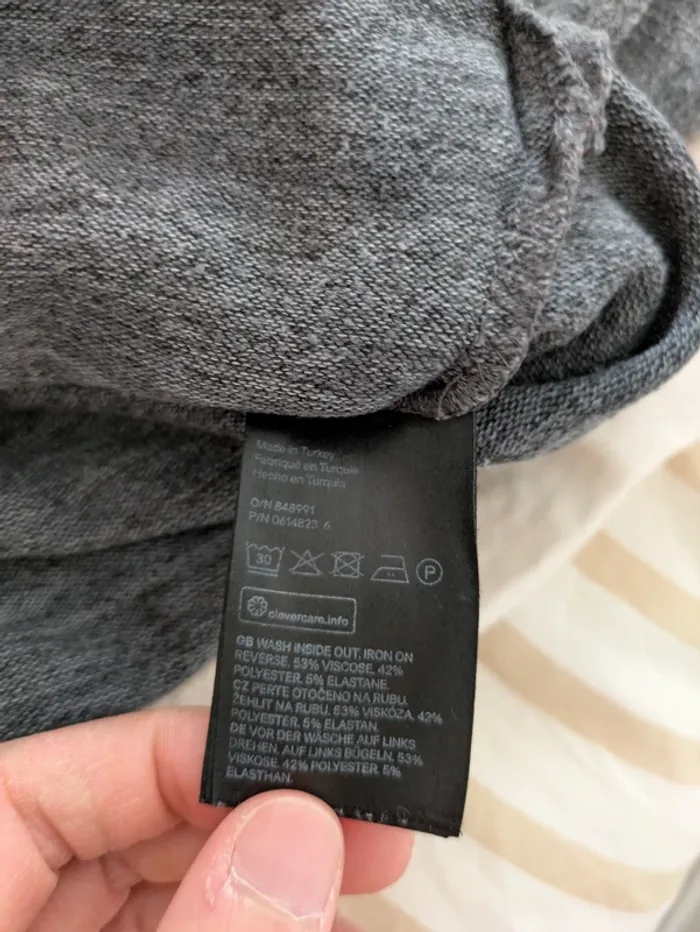 Pull fin / Top fluide gris chiné – H&M – Taille L (40) - photo numéro 4