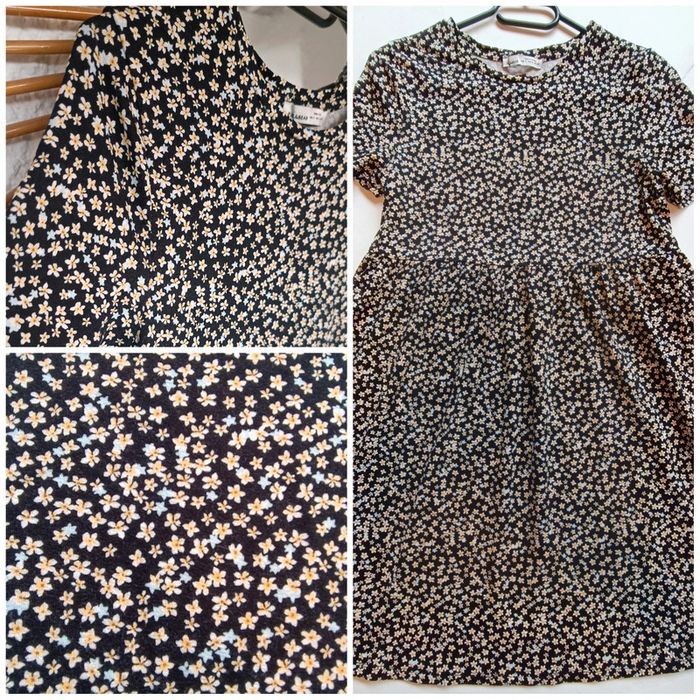 Robe Pull&Bear - taille S - noir et fleurs